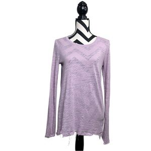 ATM Slub Jersey 100% Cotton Sz S Long-Sleeve Destroyed Wash Tee